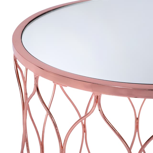 WOMO-DESIGN design sidebordssæt på 2 Ø40 / Ø45 cm i kobber, stuebord med