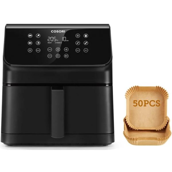 Fritadeira Cosori AirFryer Premium II Chef Edition 6.2L   Pack 50 Papéis Protetores