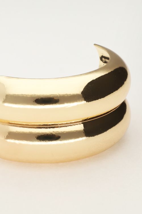 Haarelastiek met dubbele goudkleurige curve
