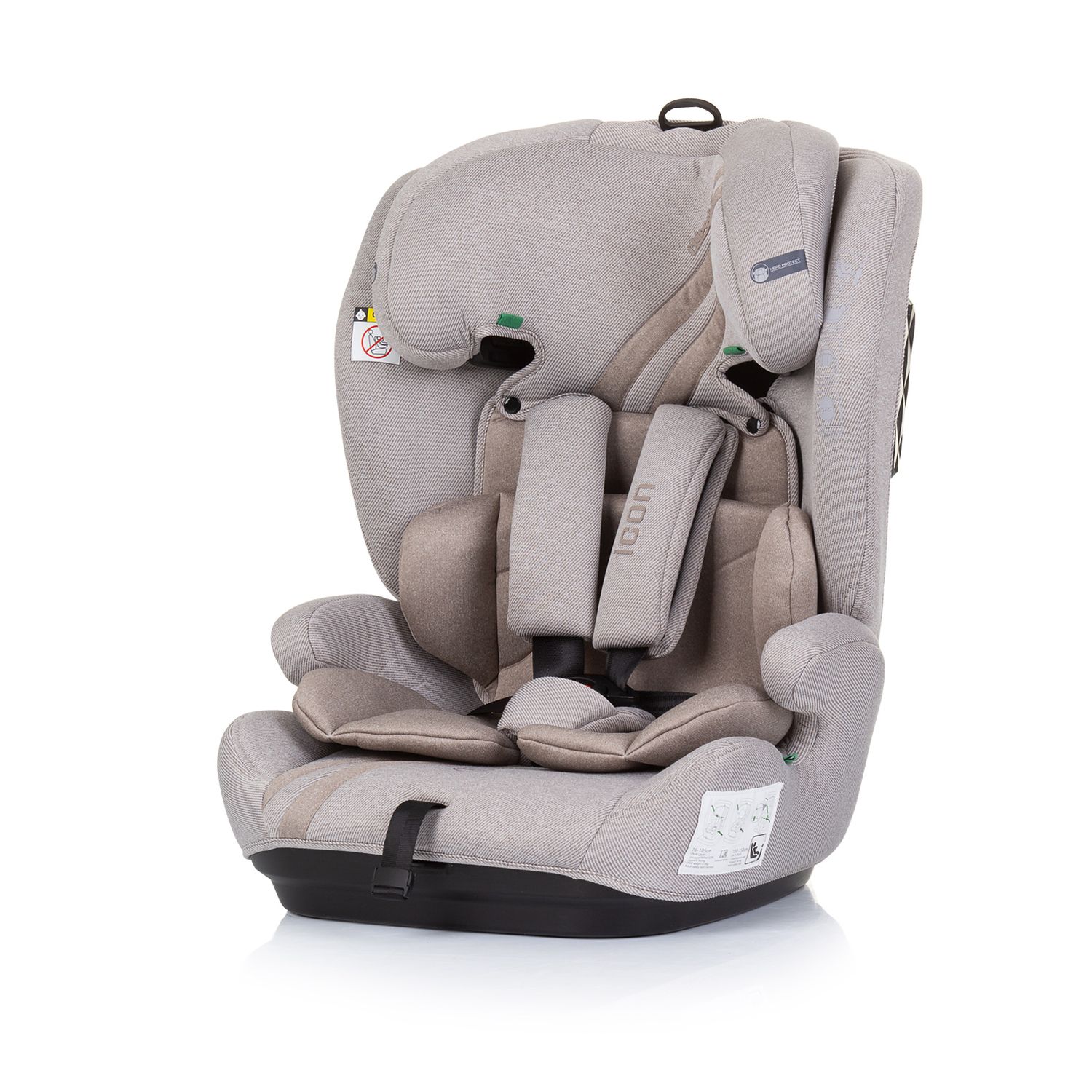 Chipolino Kindersitz Icon i-Size (76-150cm) Gruppe 2/3, Kopfstütze verstellbar beige