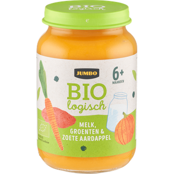 Jumbo Babyvoeding Biologisch Melk, Groenten & Zoete Aardappel 6+ Maanden 190 g