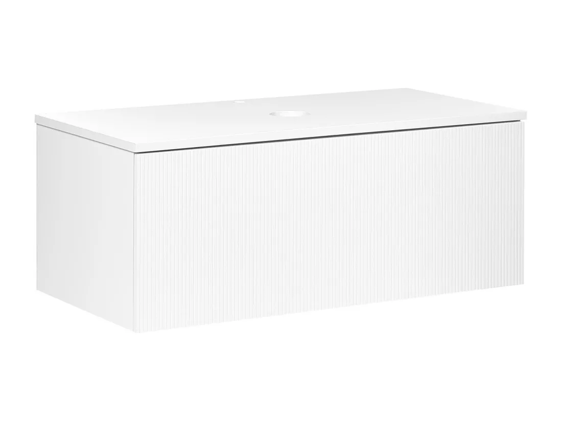 Meuble lavabo mural ALZIRA 100 cm 52 cm 40 cm Blanc