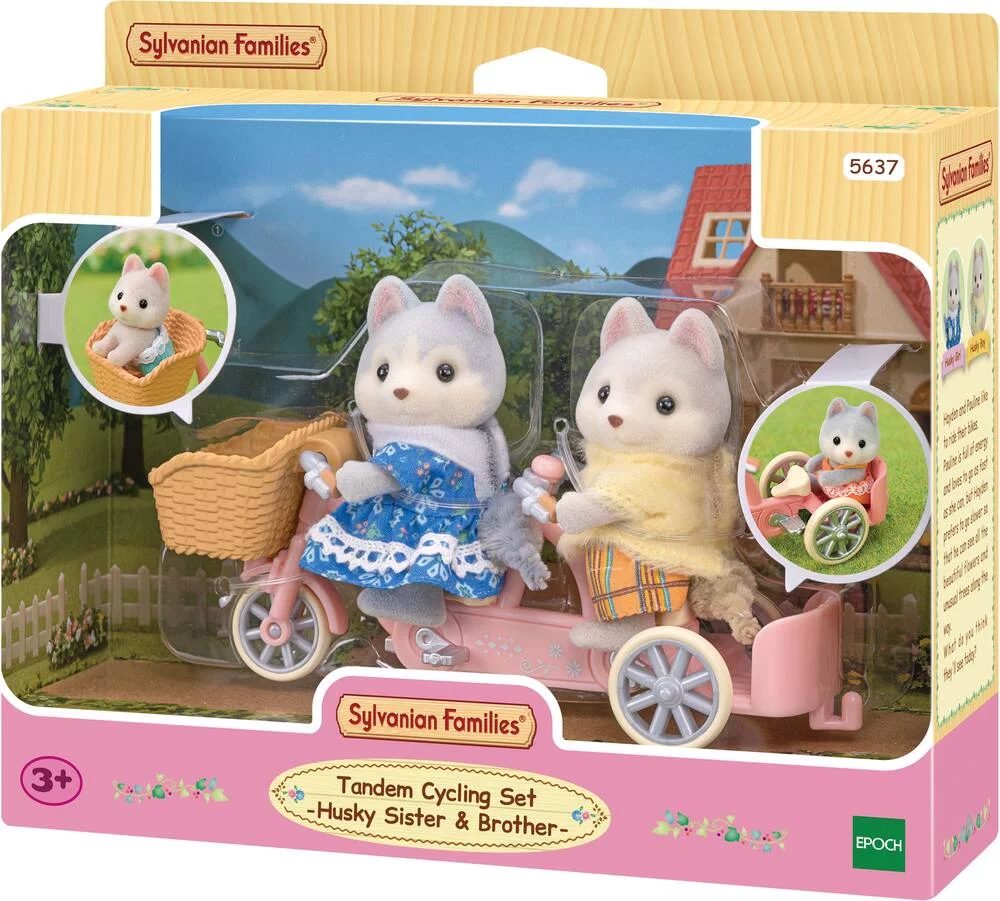 LES FRERES ET SŒURS HUSKY ET LEUR TANDEM - SYLVANIAN FAMILLES