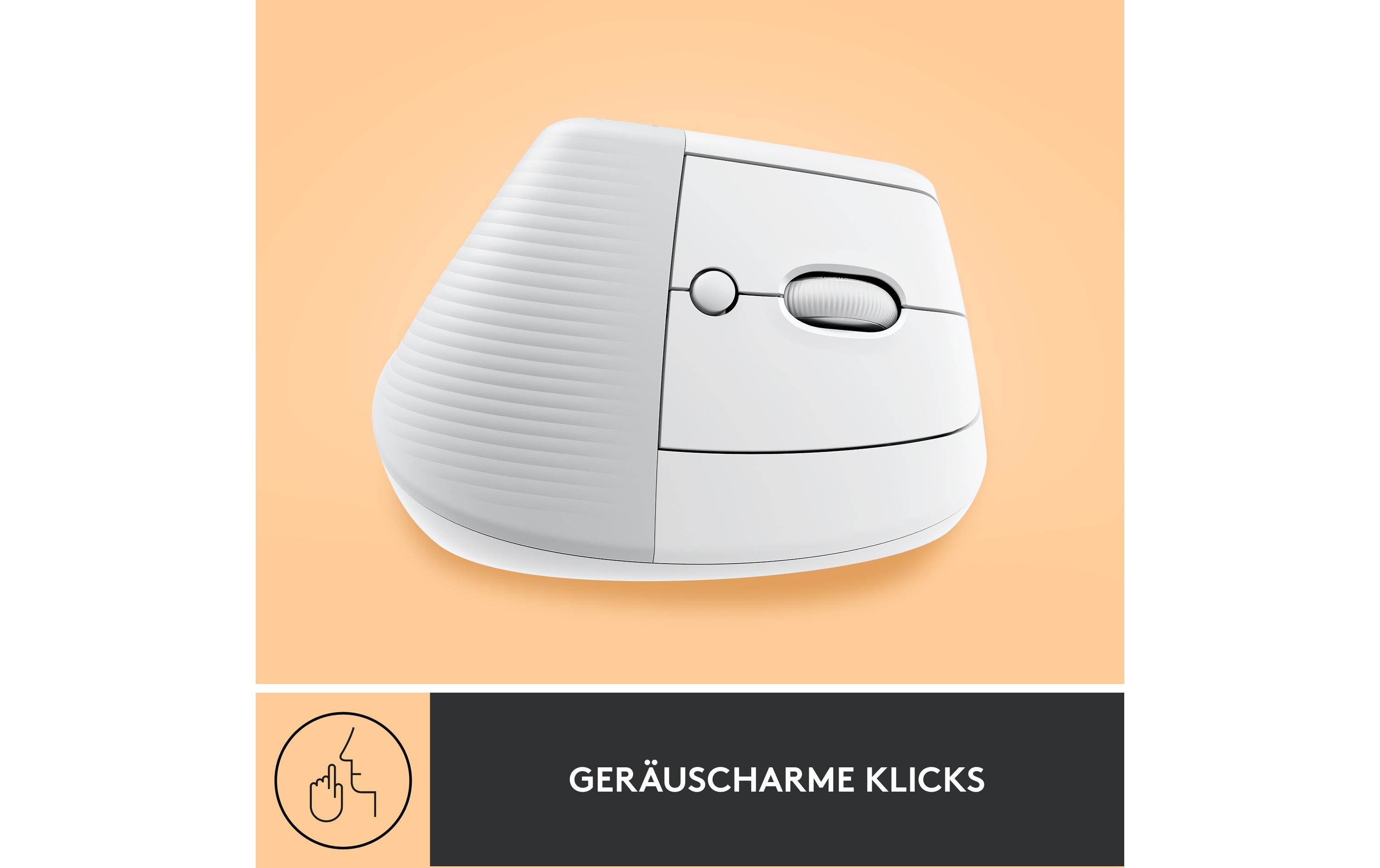 Ergonomische Maus Lift Off-whiteKomfortable ergonomische Maus mit vertikalem Design für kleine bis mittelgrosse Hände