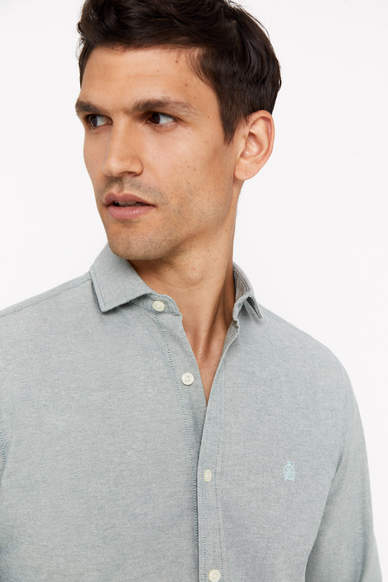 Camisa oxford lisa de corte slim