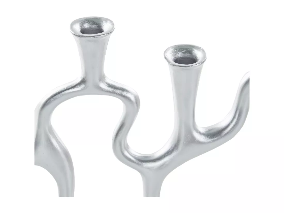 Bougeoir FAMOES Métal 41 cm Argenté