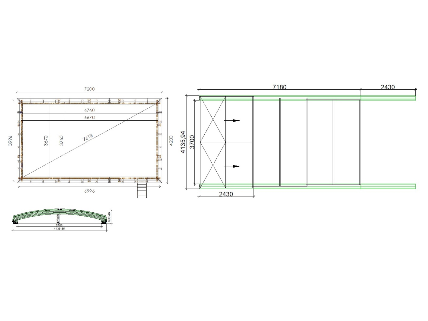 Abri de piscine skyline pour les modèles 7,20x4,20 m - bas58, bas758 - polycarbonate massif 3 mm - couleur ral7016 graphite