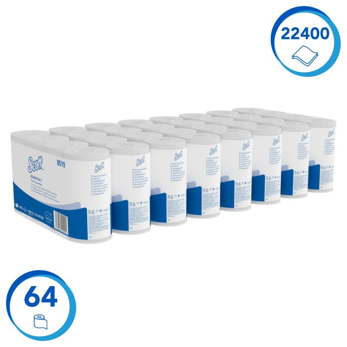Scott 64 st Toiletpapier 8519 Essential Standaard Toiletpapier 2-laags wit (8519)