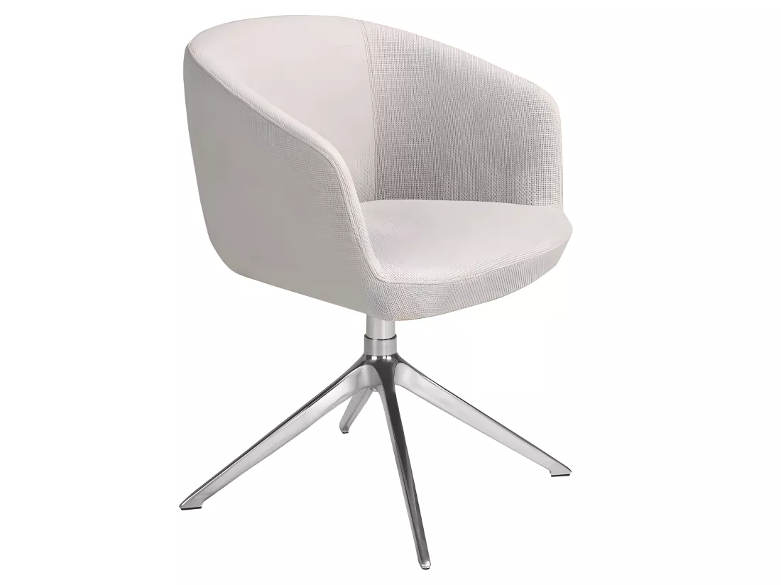 Chaise tournante en tissu gris clair 4133 ANGEL CERDA
