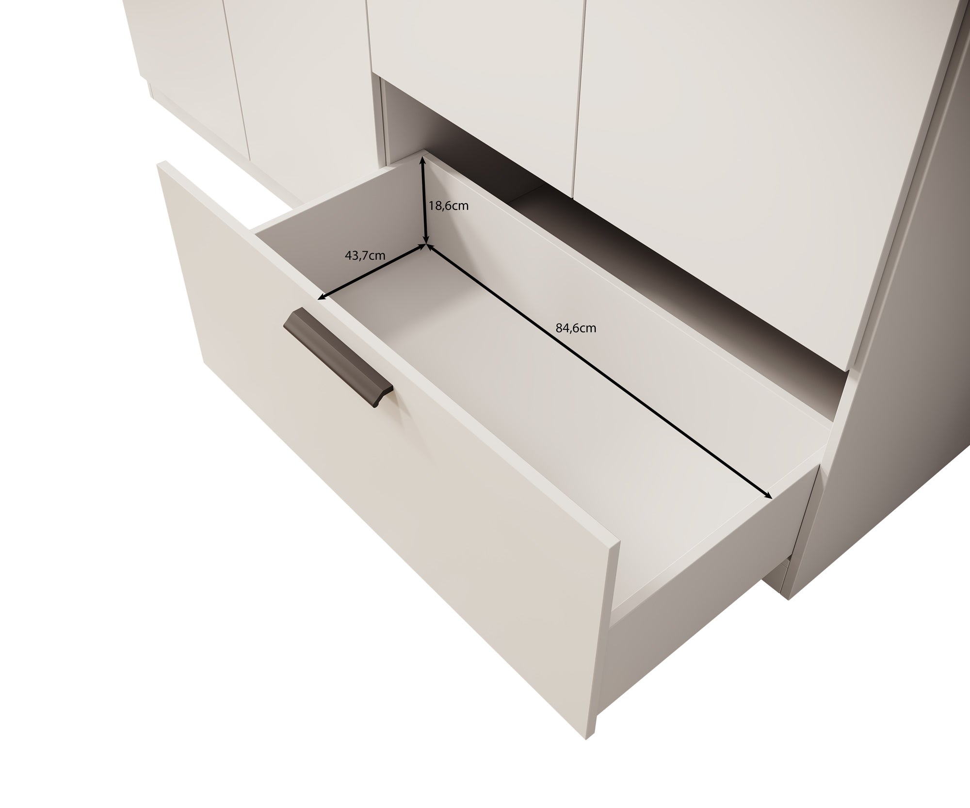 Lillian - Kledingkast 6-deurs - Wit - 270x54x210 cm