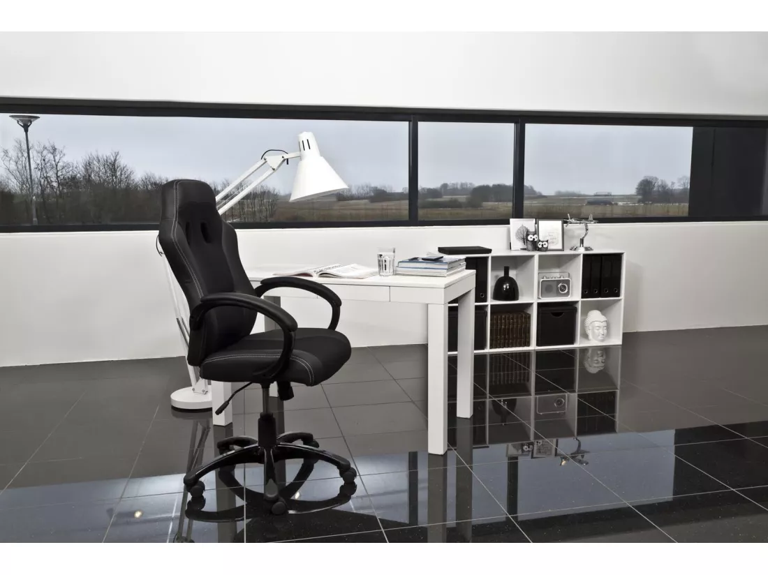 Race chaise de bureau gamer Simili cuir PU noir.