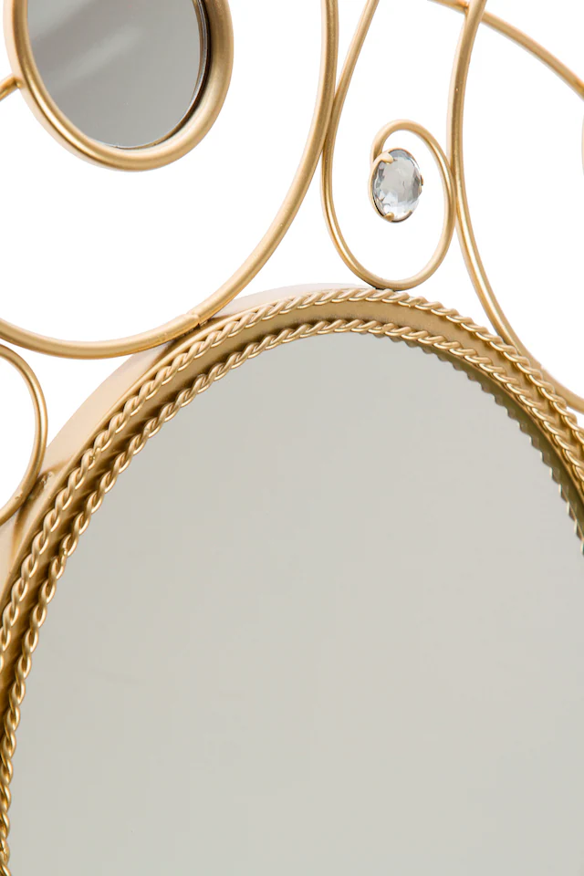 Myflair Möbel & Accessoires Dekospiegel »Helios, gold« Wandspiegel, Landhaus, rund, Rahmen aus Metall, mit Schmucksteinen