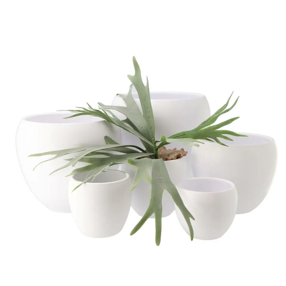 DK Design plantenpot - Vinci - wit mat - D15 x H17 cm