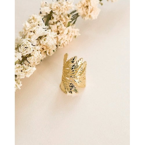 Bague davallia or taille 55