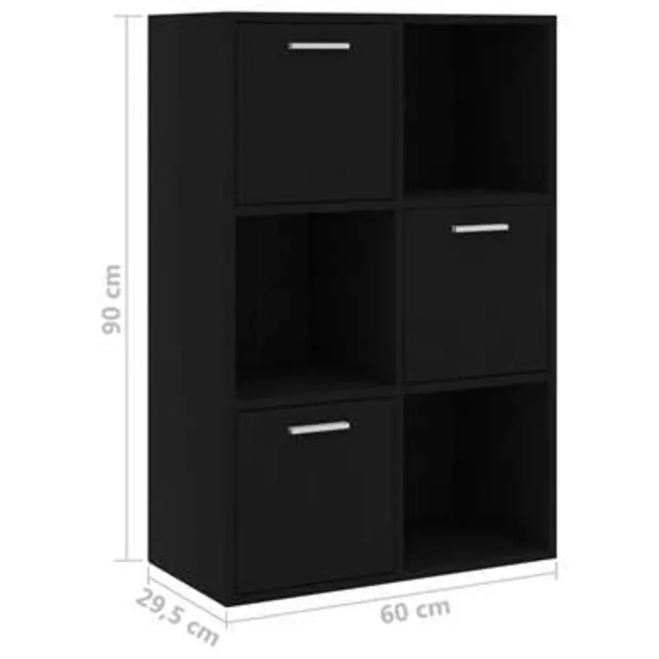 vidaXL - Opbergkast - Zwart - Bewerkt hout