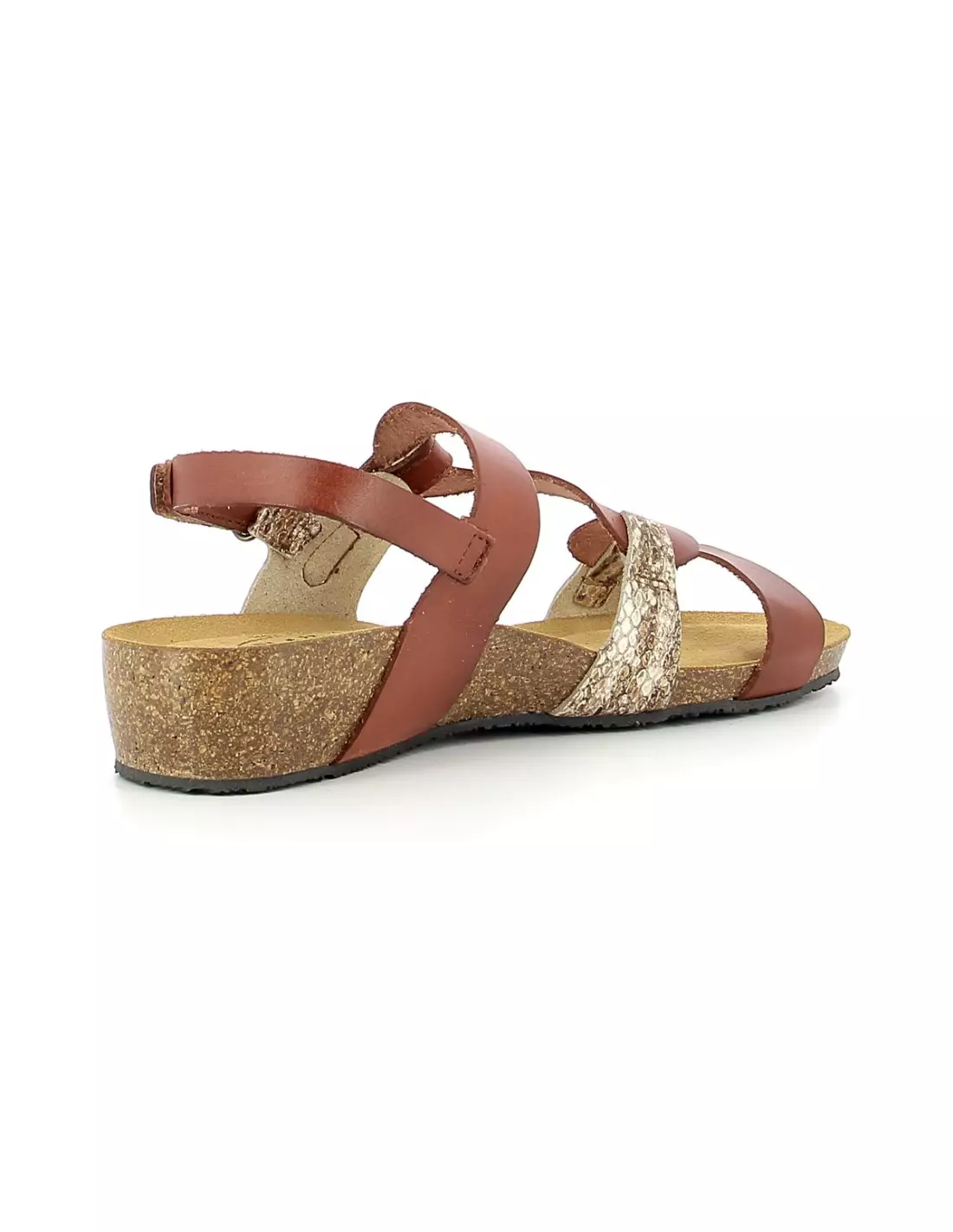 PLAKTON NAW CURVIA - Sandales & nu-pieds MARRONCAMELO