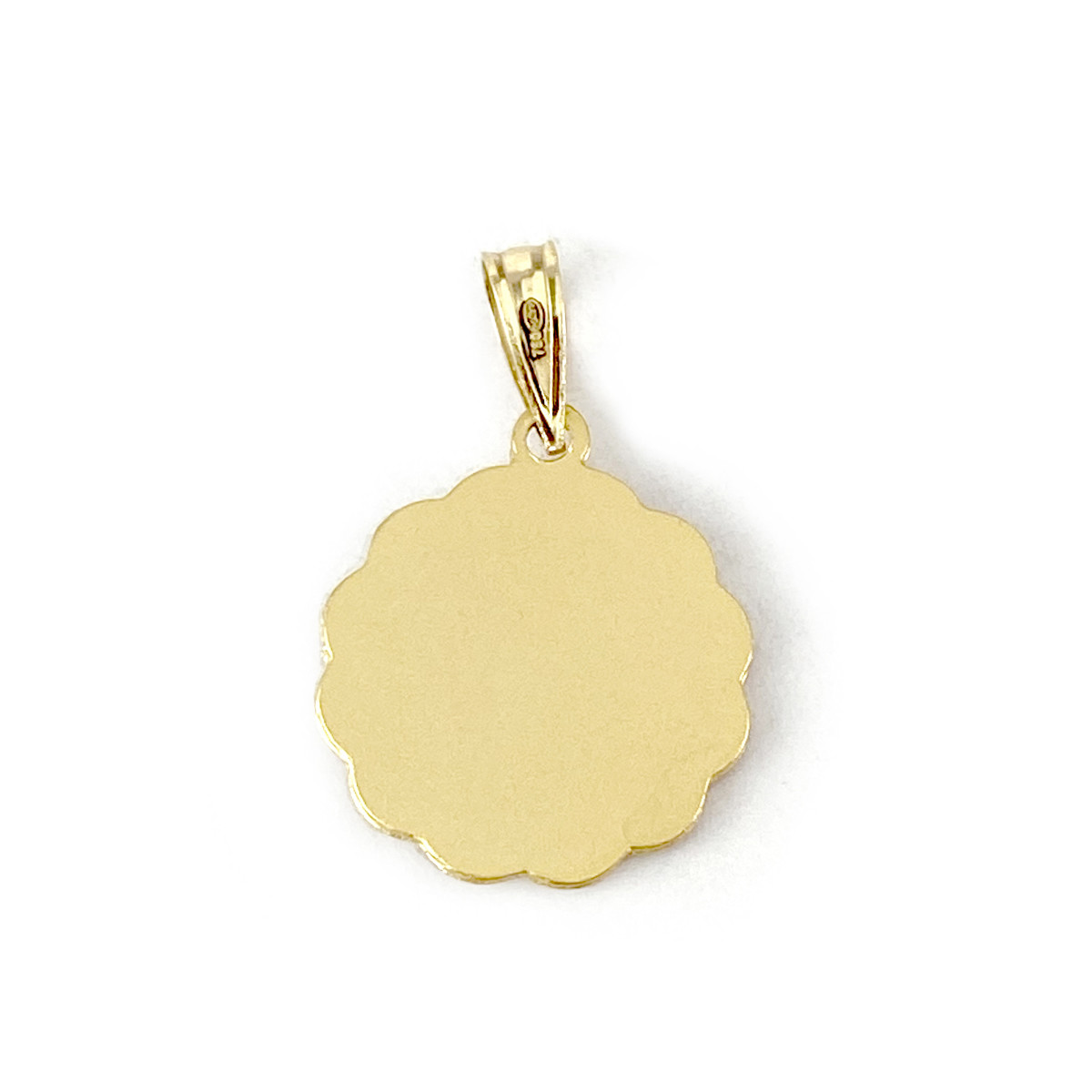 Médaille or 750 jaune ange bord diamanté