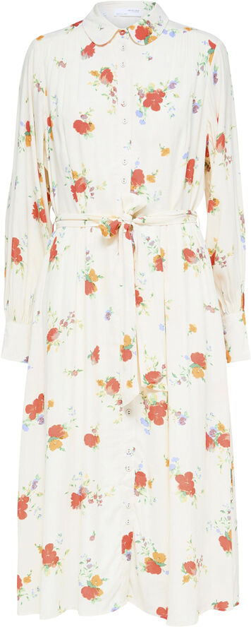 Selected Femme SLFWALDA LS AOP MIDI DRESS NOOS Snow white/angela aop
