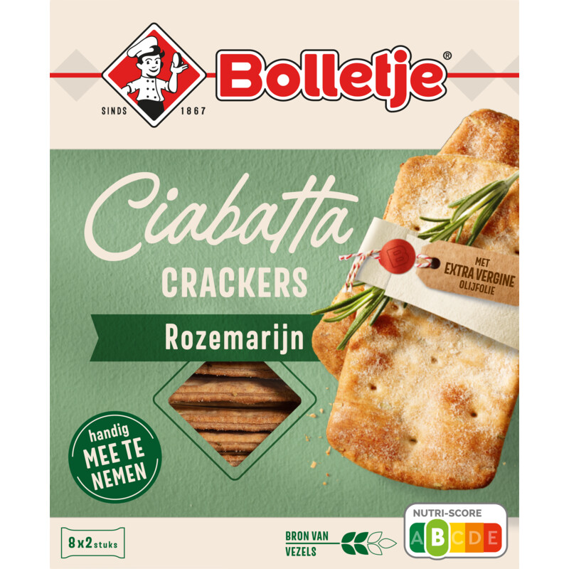 Bolletje Ciabatta crackers rozemarijn