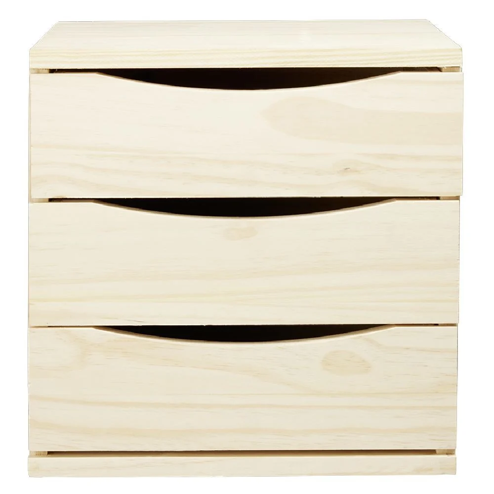 Bloc 3 tiroirs pin massif L.36 x P.30 x H.36 cm