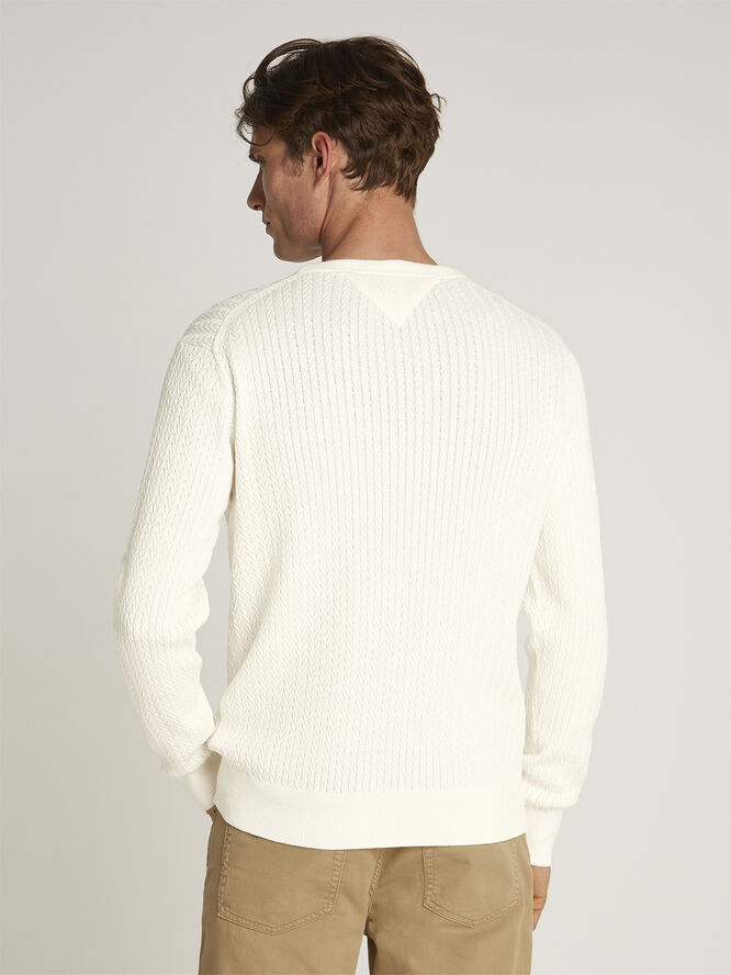 Tommy Hilfiger HERRINGBONE STRUCTURE C NK Ivory petal