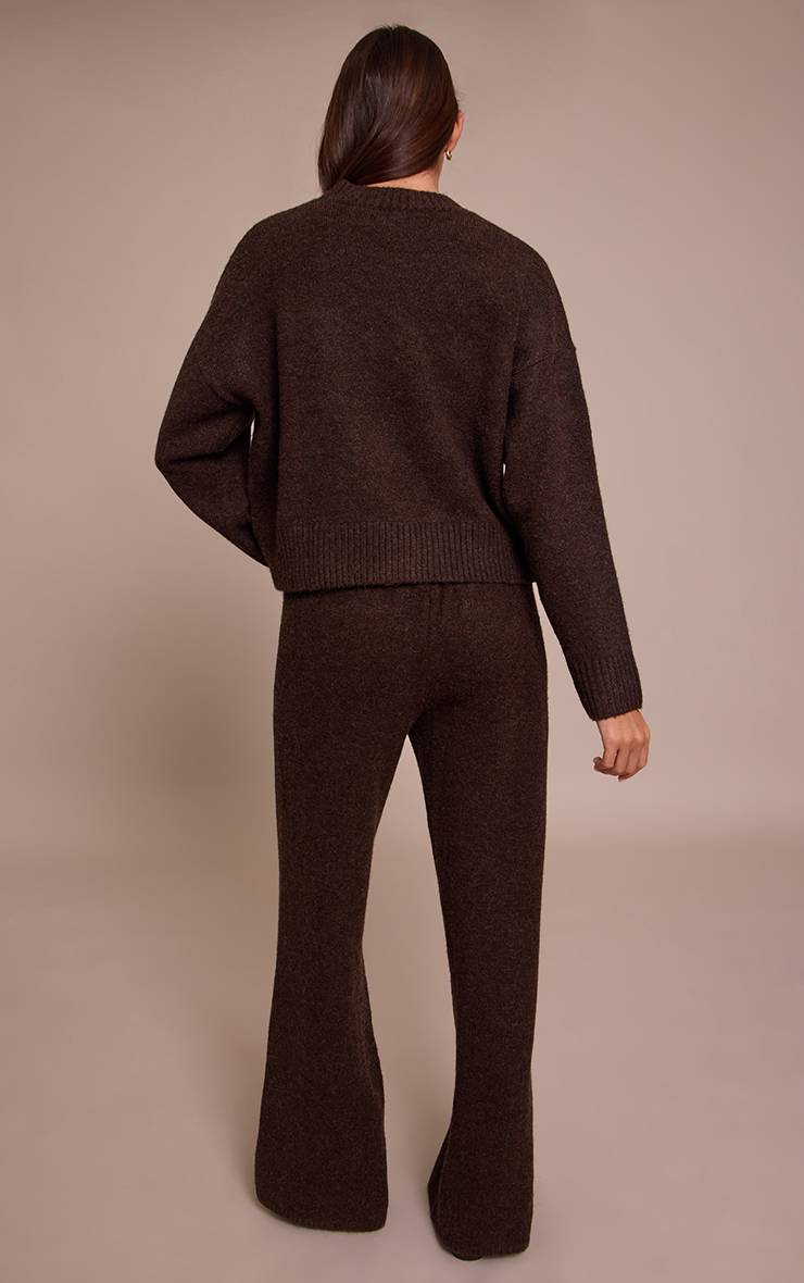 Chocolat Pantalon Large En Maille
