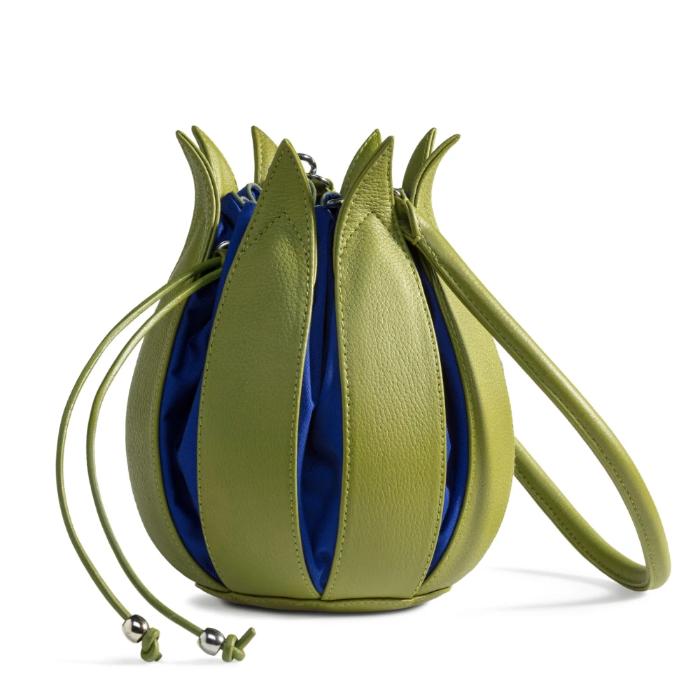 Tulip Structure Leather Lime - Cobalt Canvas Medium