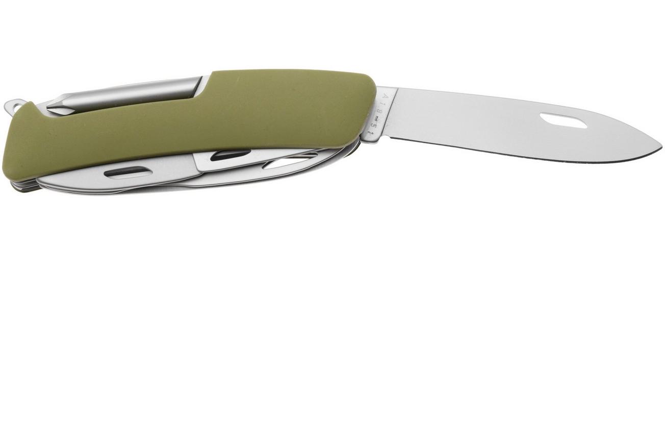 Swiza D10 R AM, KNR.0146.1050, Olive, Zwitsers zakmes, 10 tools
