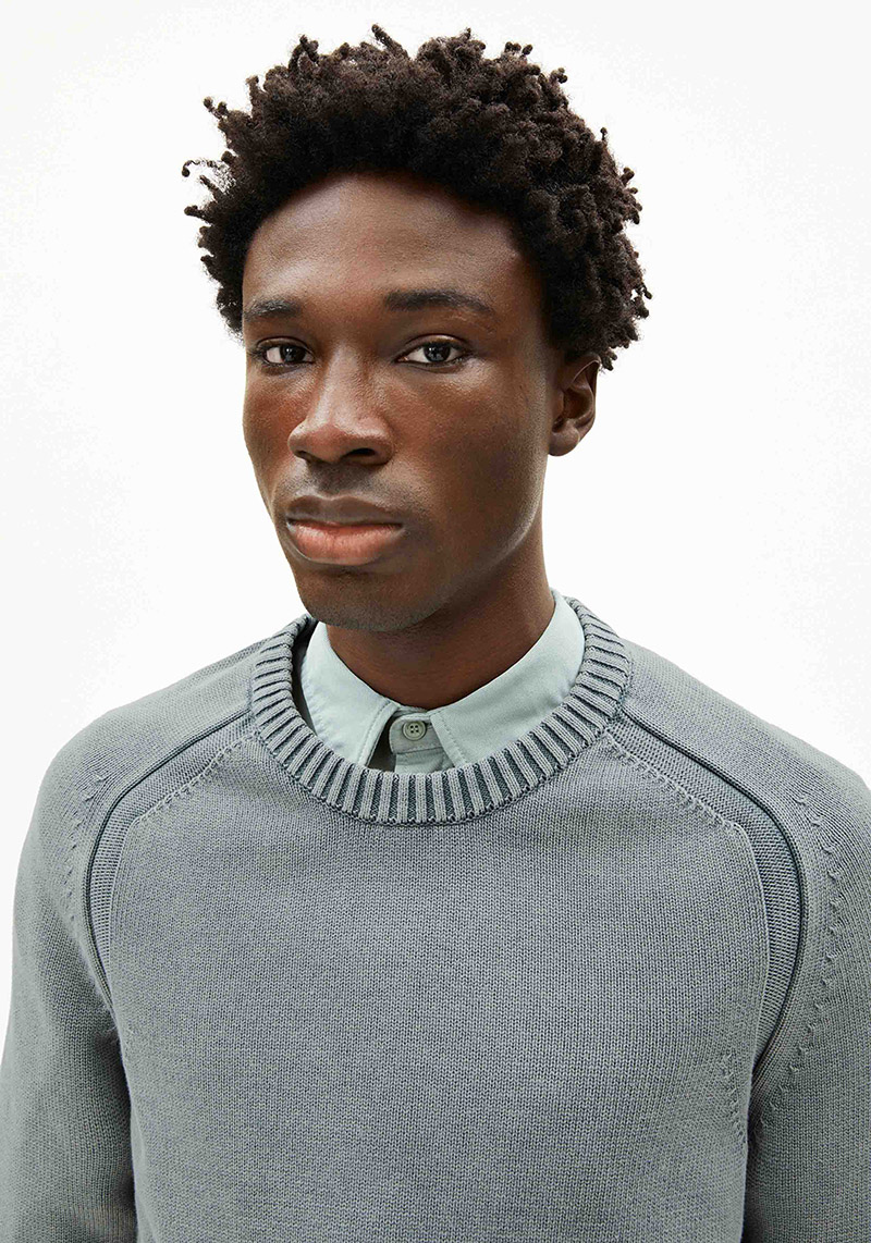 Armedangels Strickpullover Vaanjo Gmt Dye Space Steel