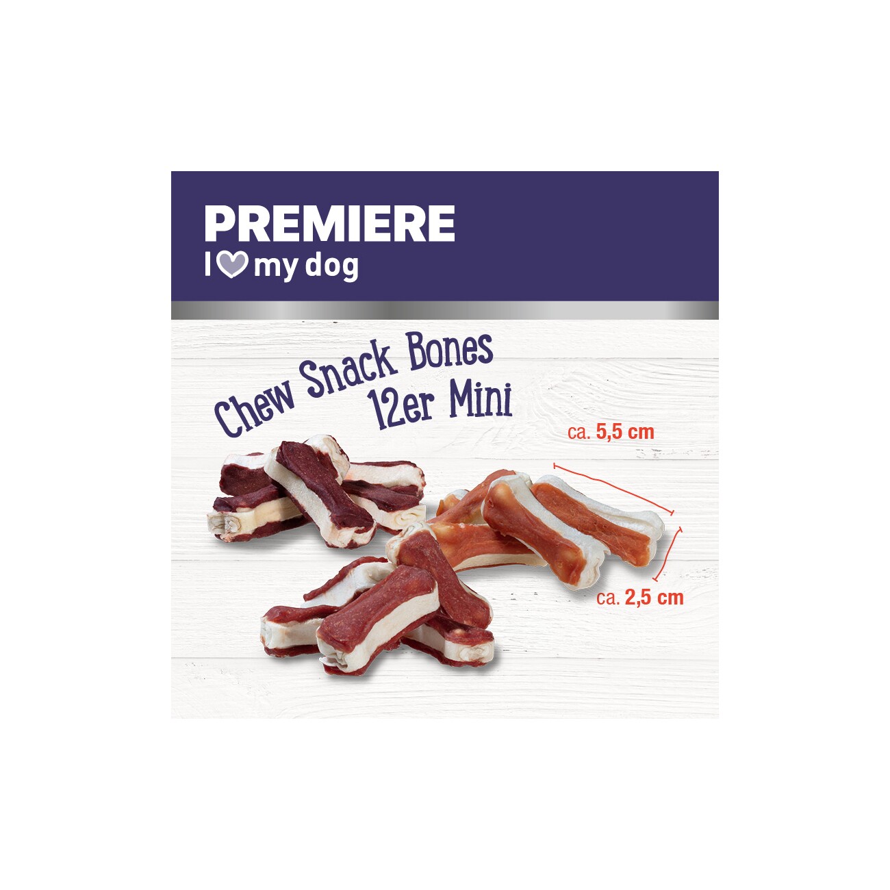 PREMIERE Kauknochen mit Ente 12 Stück, 120 g