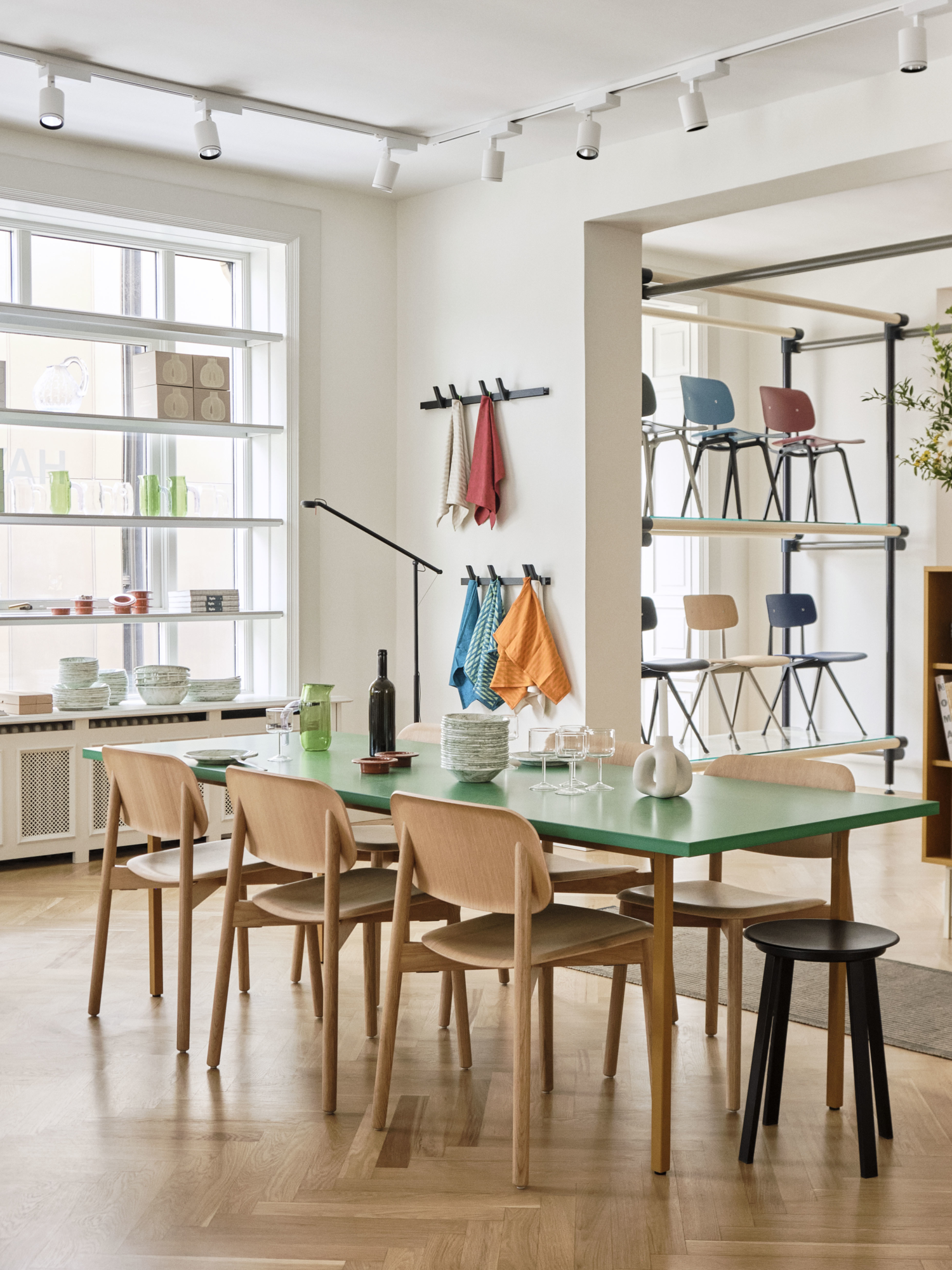 Eettafel Two Colour ivory green mint 200x90 cm
