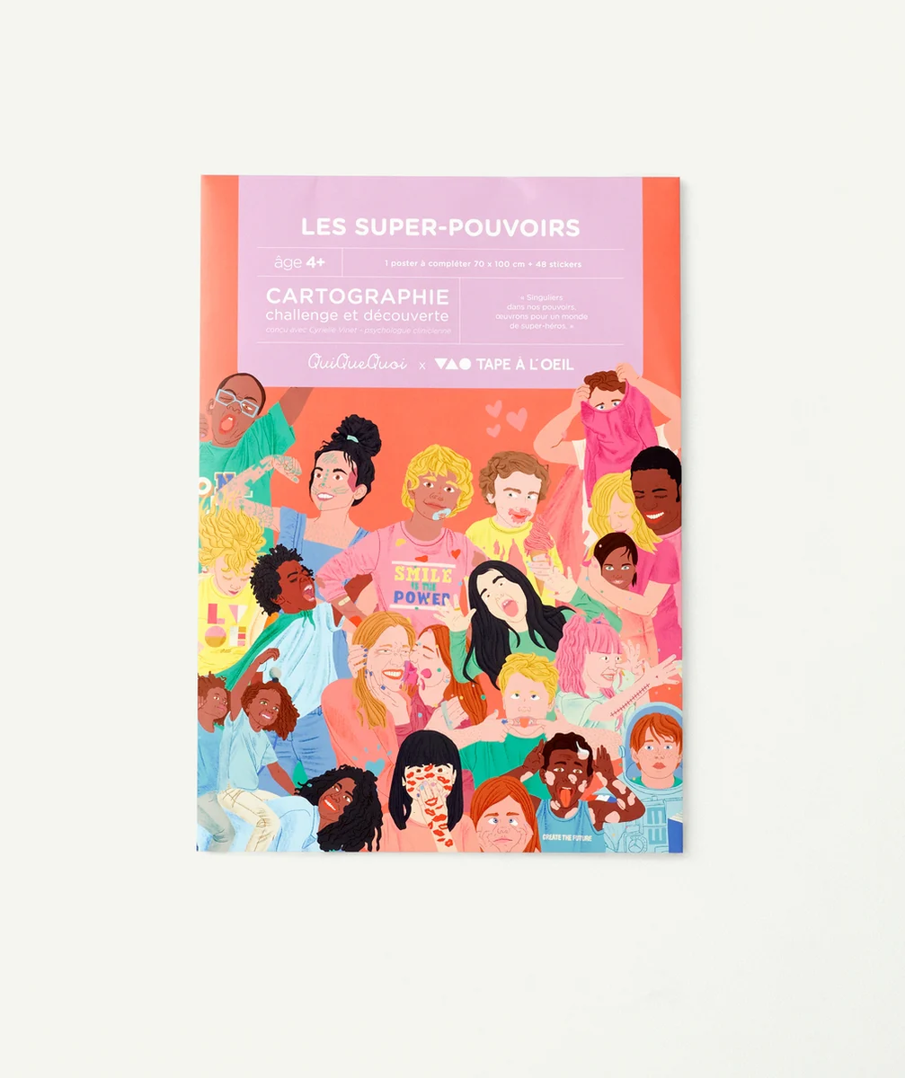 TAO X QUIQUEQUOI AFFICHE AVEC AUTOCOLLANTS SUPERS-POUVOIRS