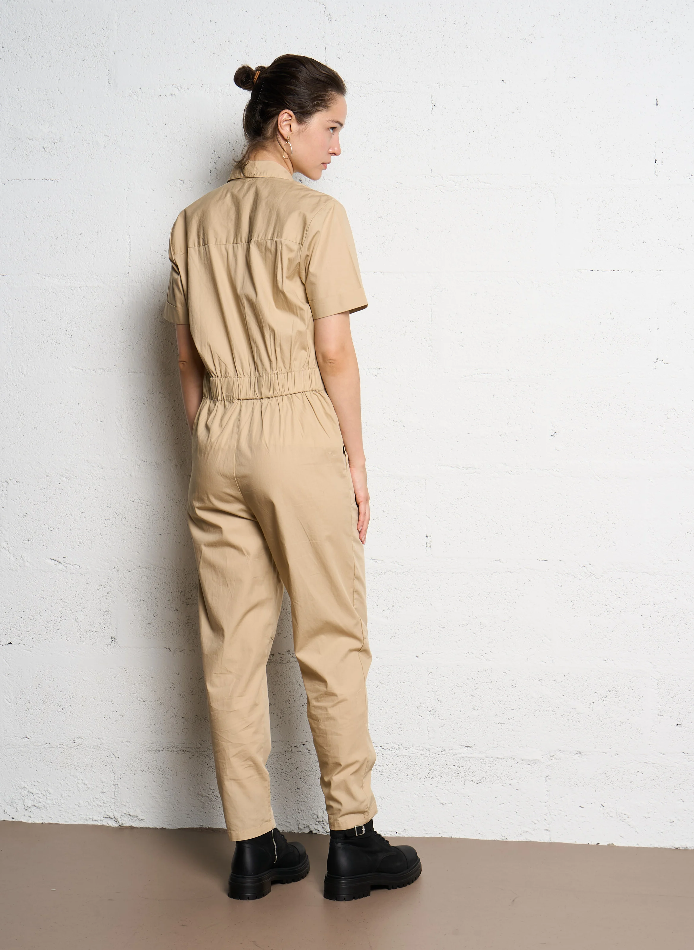 WIDE - Combinaison droite en coton | Blanc