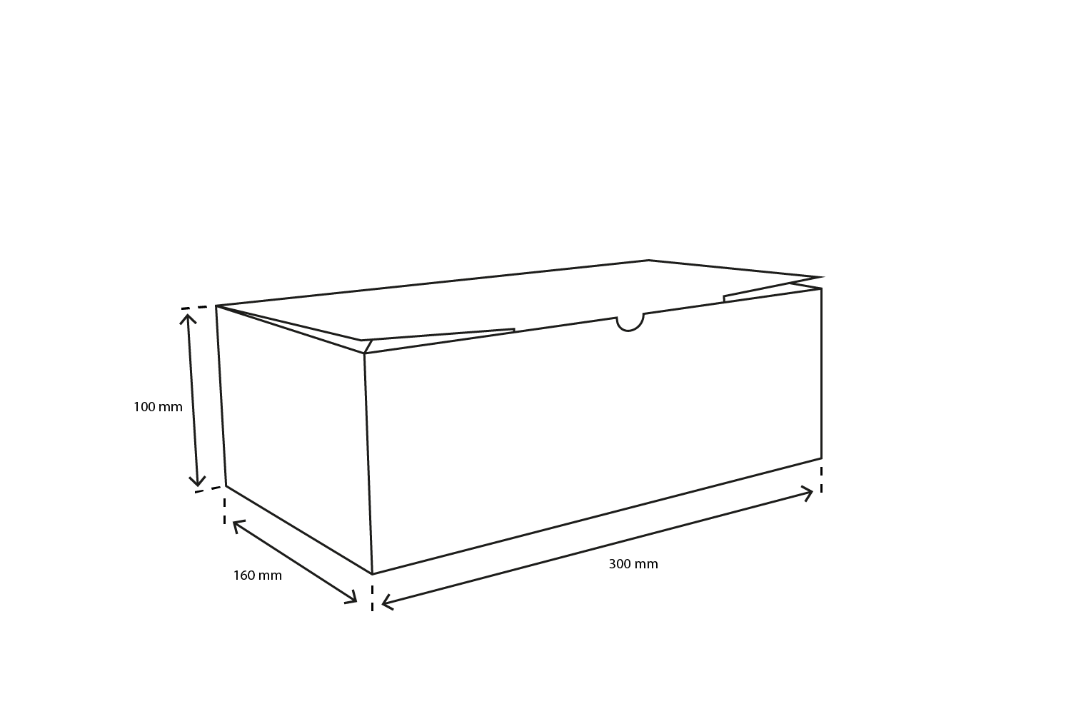 Sparerib en calzone dozen 30x16x10 cm kraft FSC®Mix