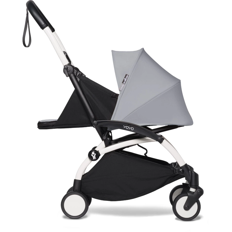 BABYZEN Kinderwagen YOYO2 0+ White mit Neugeborenenaufsatz und Textilset Stone