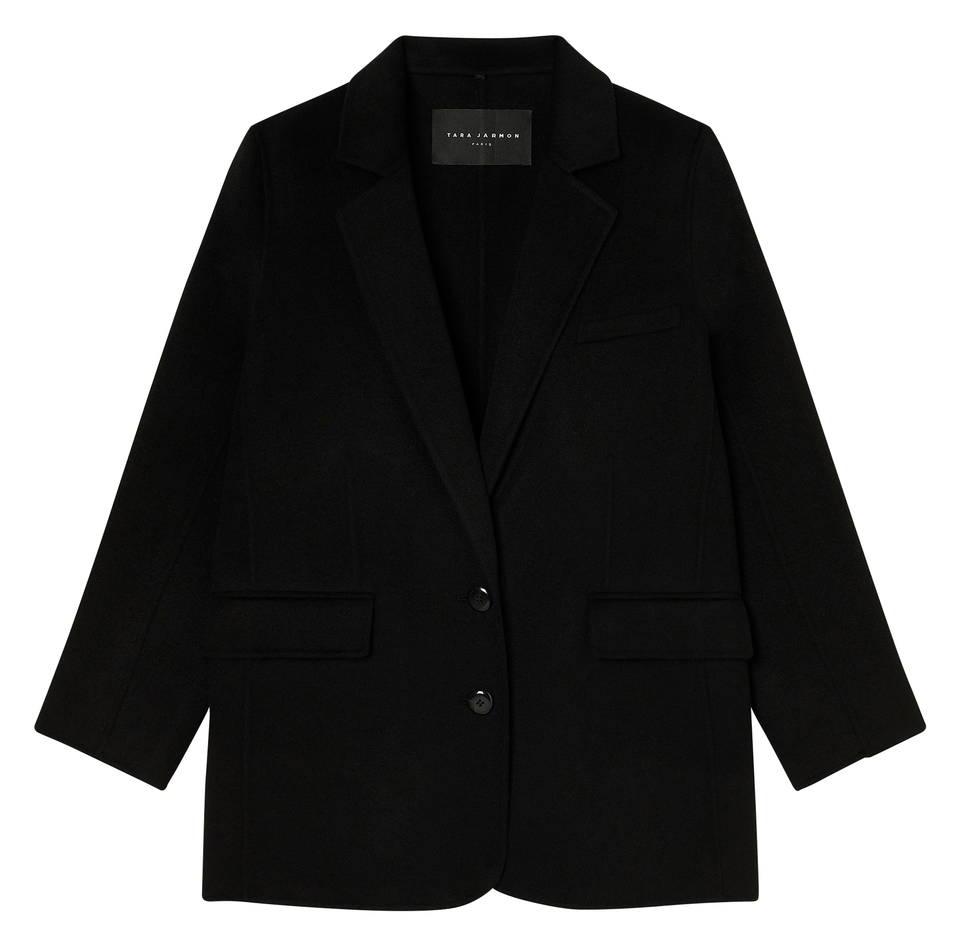 VIRGO - Veste droite tailleur en laine mélangée | Noir