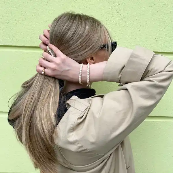 Haargummis Beige