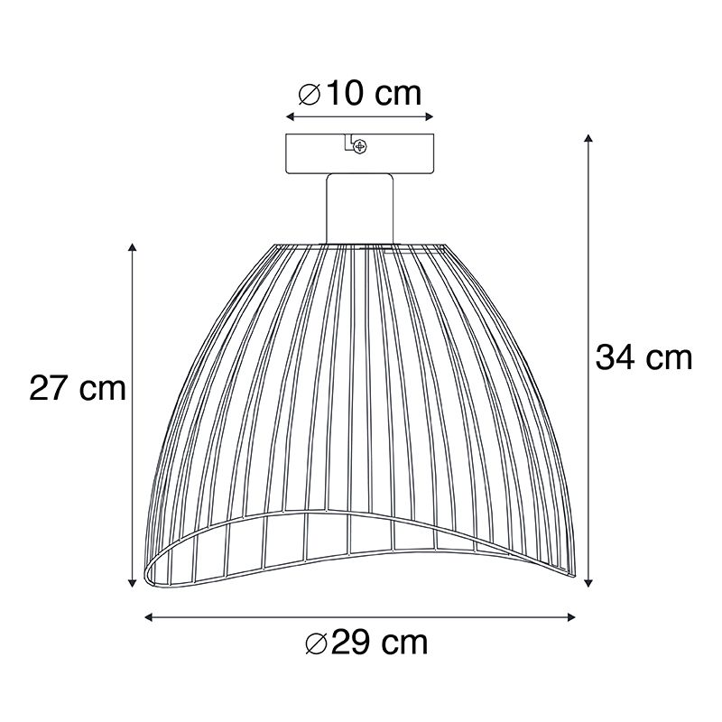 Design plafondlamp zwart 29 cm - Pua