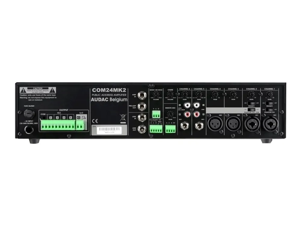 Audac COM24 - Mixer forstærker - forstærket - 6 kanaler - 240 Watt - rackversion