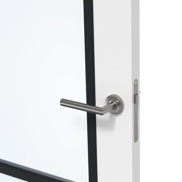 Arne & Bodil binnendeur ABD522 blank glas - wit afgelakt - glaslat diep zwart