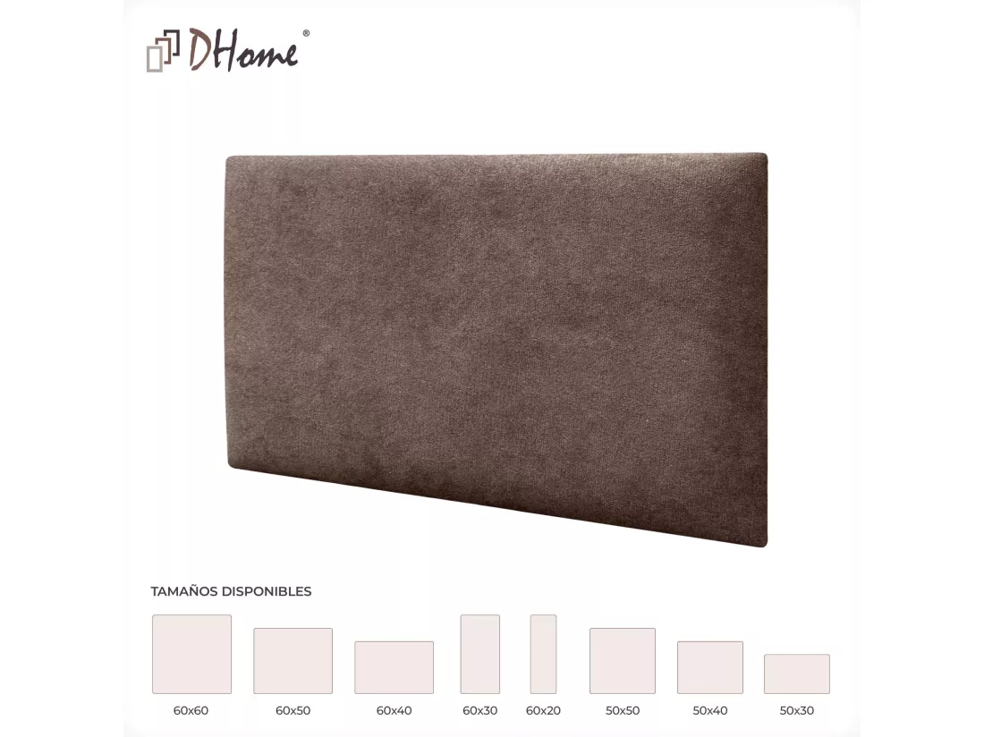 DHOME Lot de 8 Panneaux Rembourrés en Tissu Aqualine Autocollants pour Mur Acoustiques Absorbants Protection contre (Marron chocolat, 60x50cm,x8)