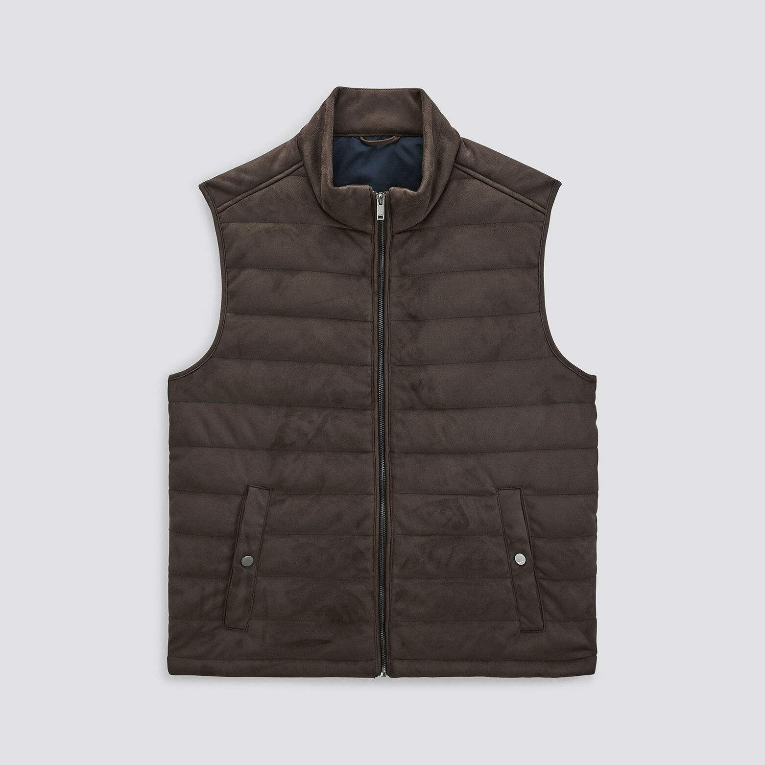 Doudoune sans manche aspect velours Camel