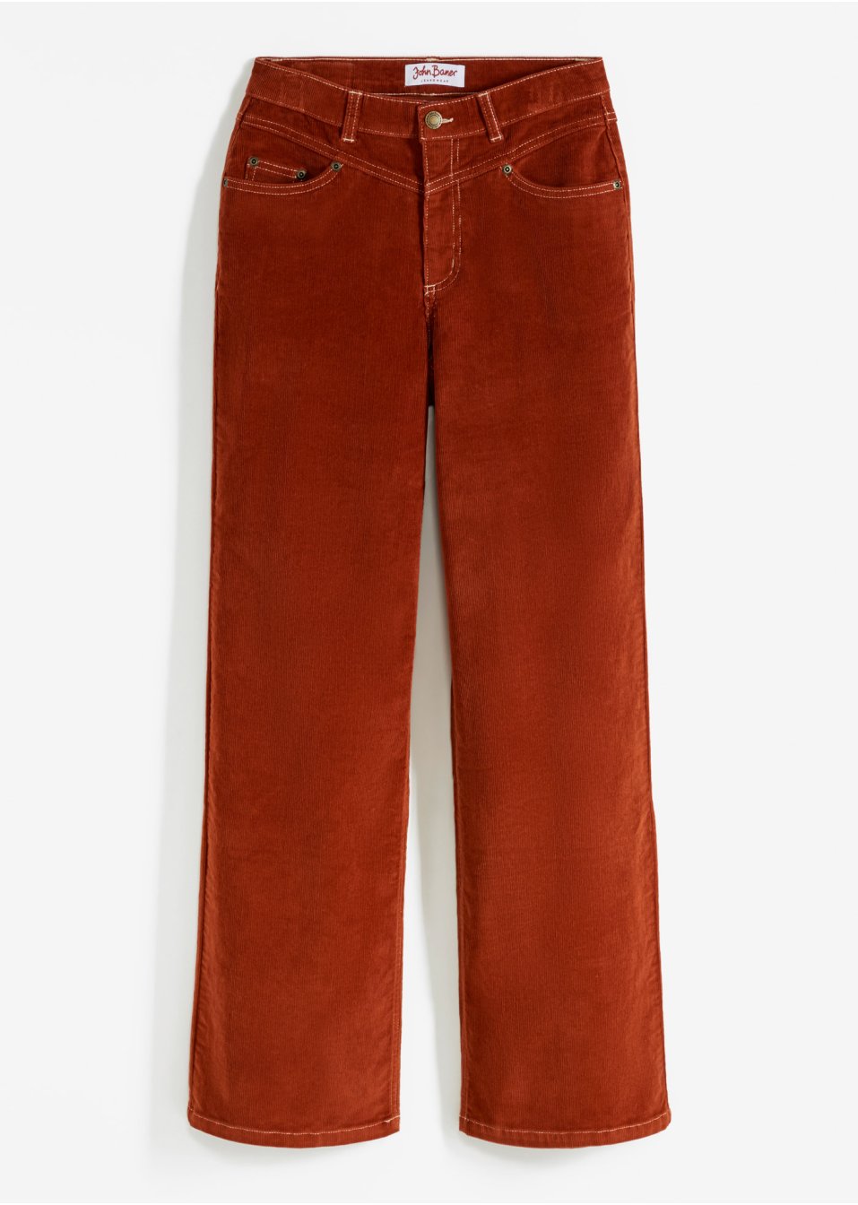Pantalon en velours côtelé extensible, large