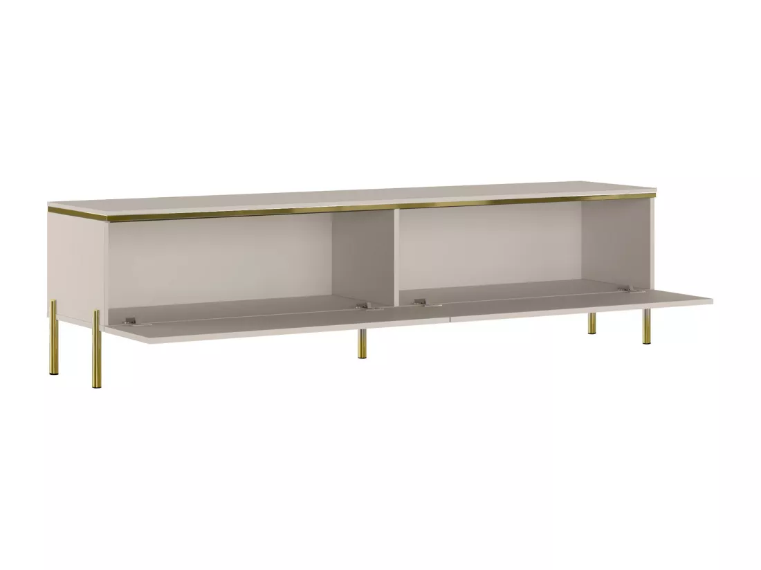 Meuble TV avec 2 portes - Beige et doré - VUKIA de Pascal MORABITO