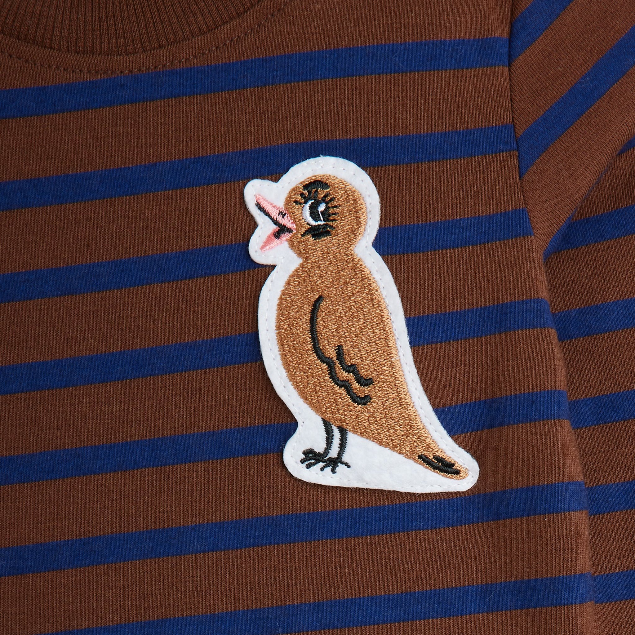 Baby Set Stripe Bird Patch Brown