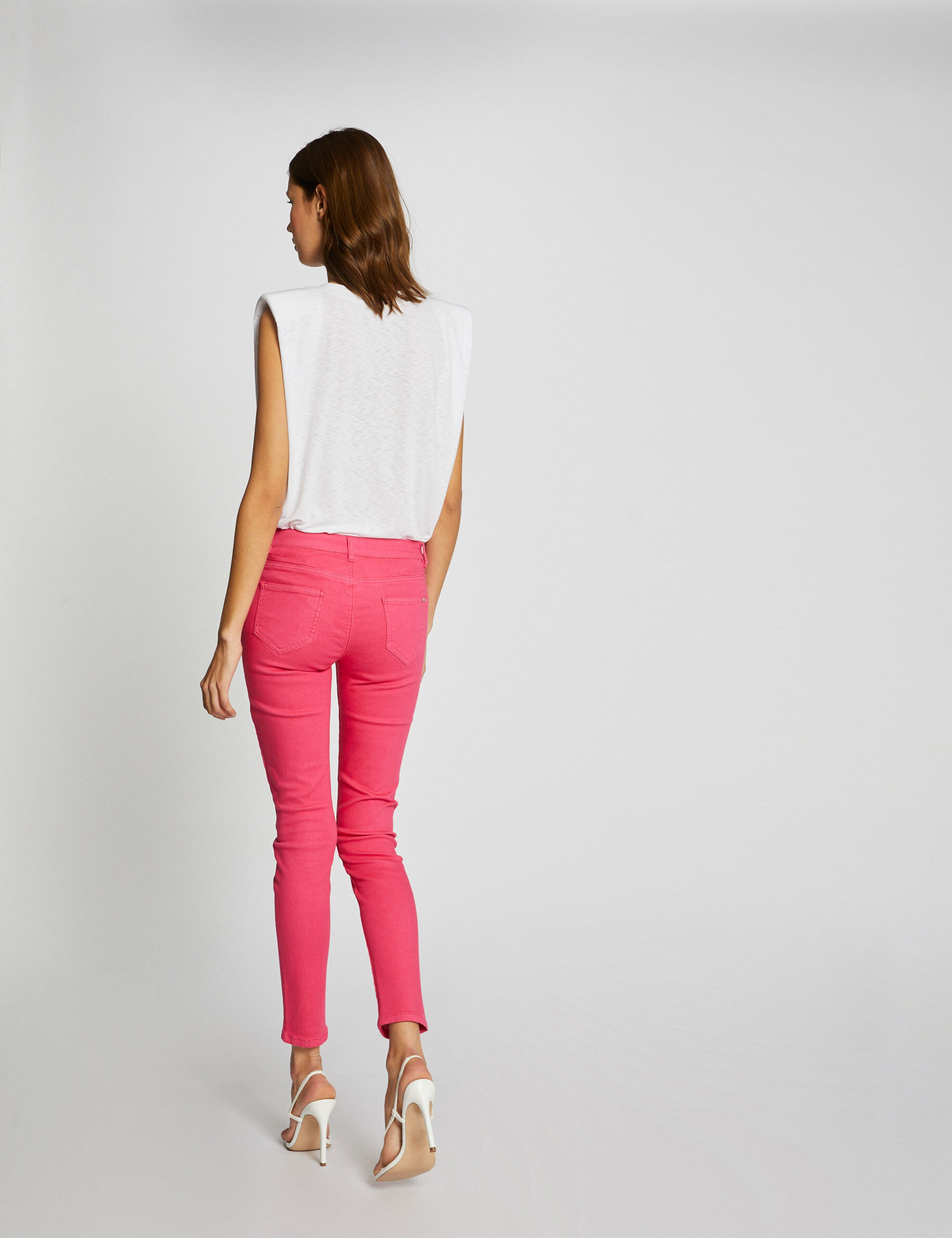 Jeans skinny taille basse fuchsia femme - fuchsia