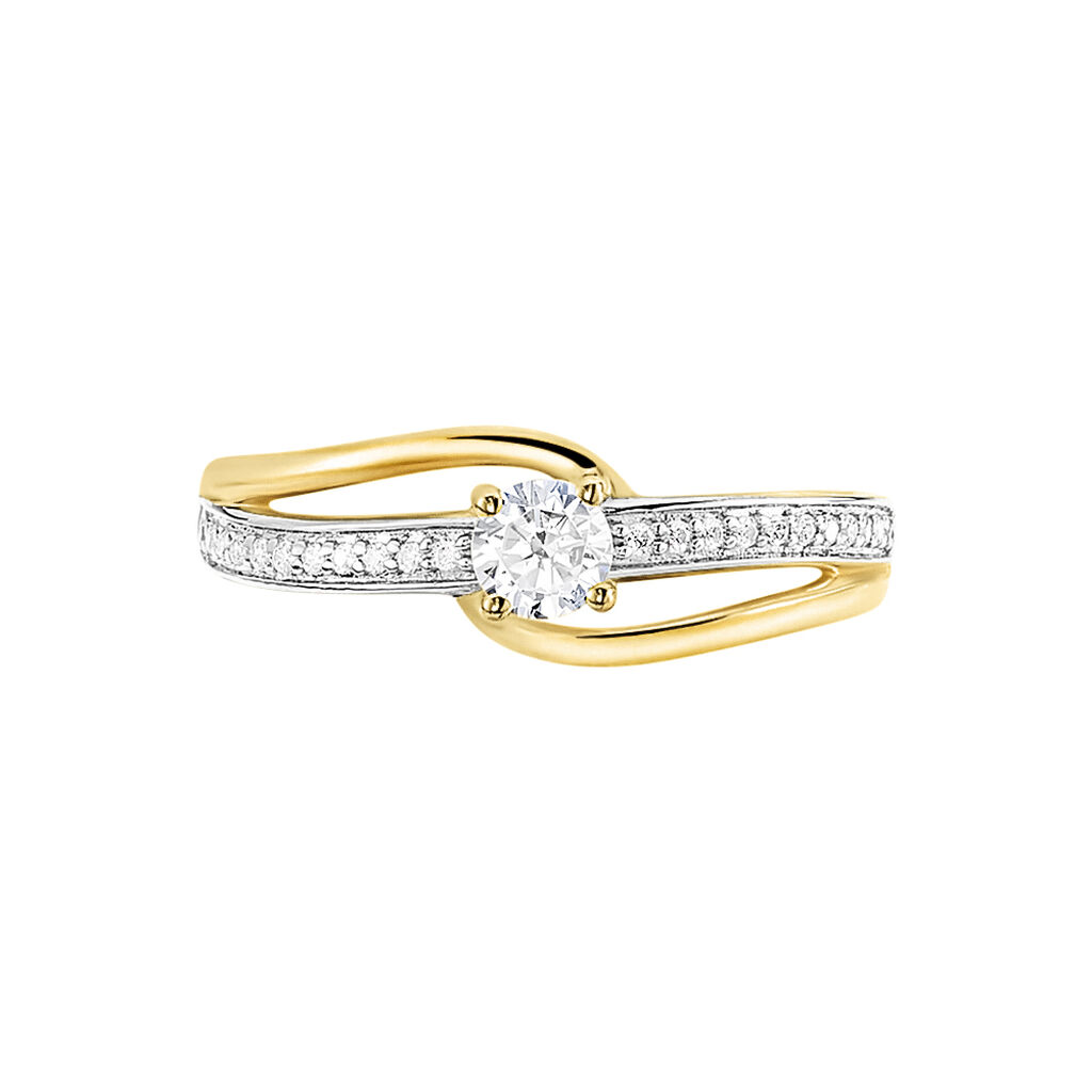 Bague Solitaire Armelle Or Jaune Oxyde De Zirconium