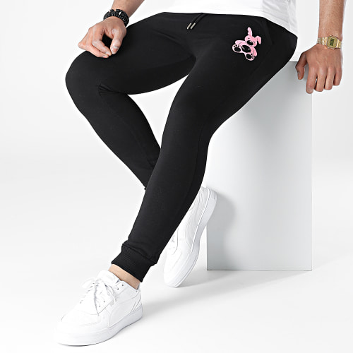Pantalon Jogging Lapin Noir Rose