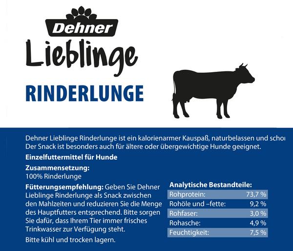 Dehner Lieblinge Hundesnack Rinderlunge, 500 g