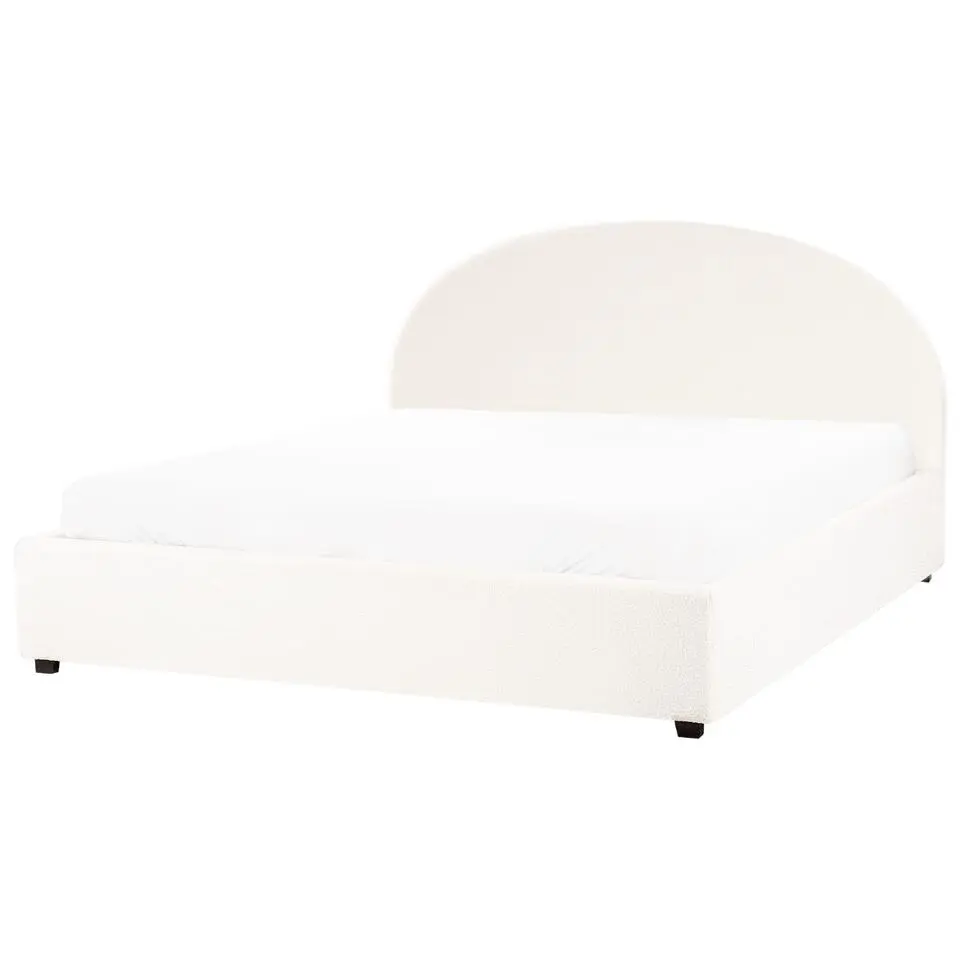 VAUCLUSE - Bed met opbergruimte - Gebroken wit - 180 x 200 cm - Bouclé
